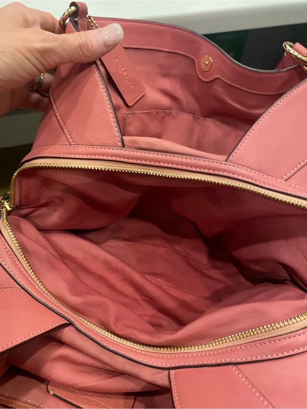 Coach Pink and Signature HandBag Purse - Picture 7 of 8